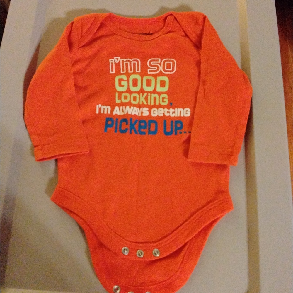 Garanimals 12m Long Sleeve Orange Onsie GUC